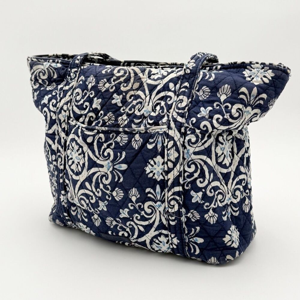 Vera Bradley Twirly Birds Navy Blue Shoulder Tote Bag
